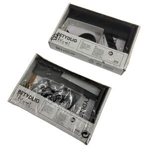 Lot of 2 IKEA BETYDLIG Wall/Ceiling Curtain Rod Brackets Black 602.172.28 New